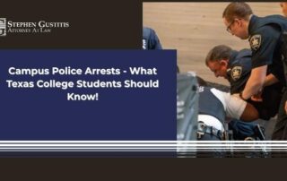 Campus police arresting a student in a classroom setting.
