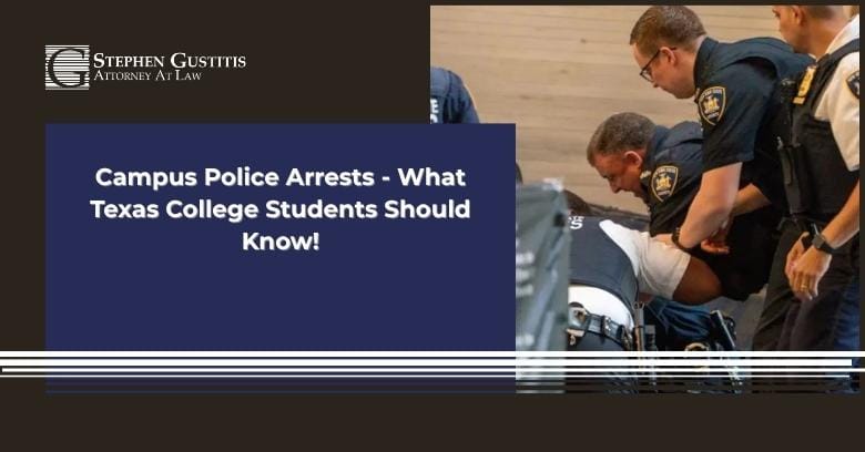 Campus police arresting a student in a classroom setting.